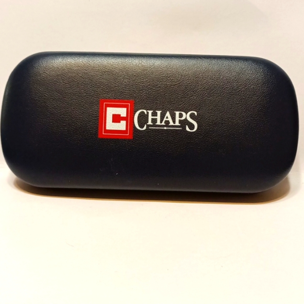 CHAPS glasses case hardshell Blue Hinge lid Optical protection eyewear storage